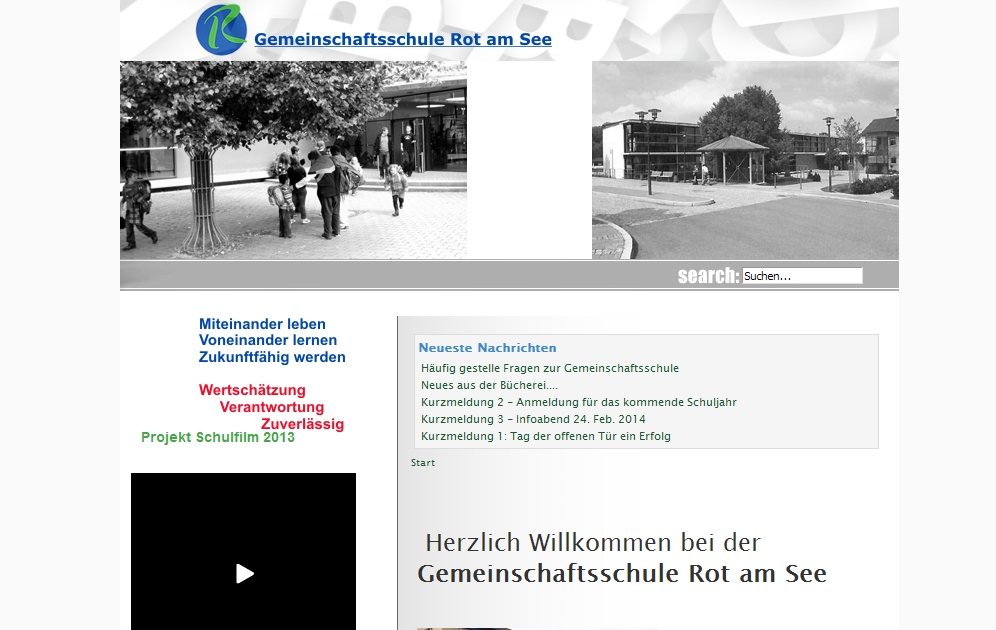 Screenshot der Gemeinschaftsschule Rot am See Website
