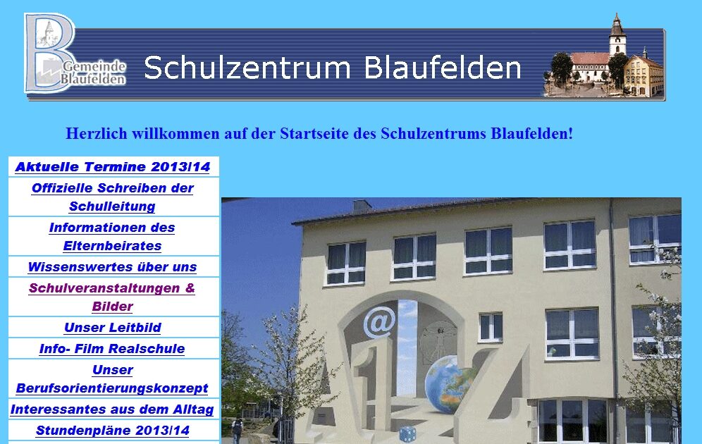 Screenshot der Schulzentrum Blaufelden Website